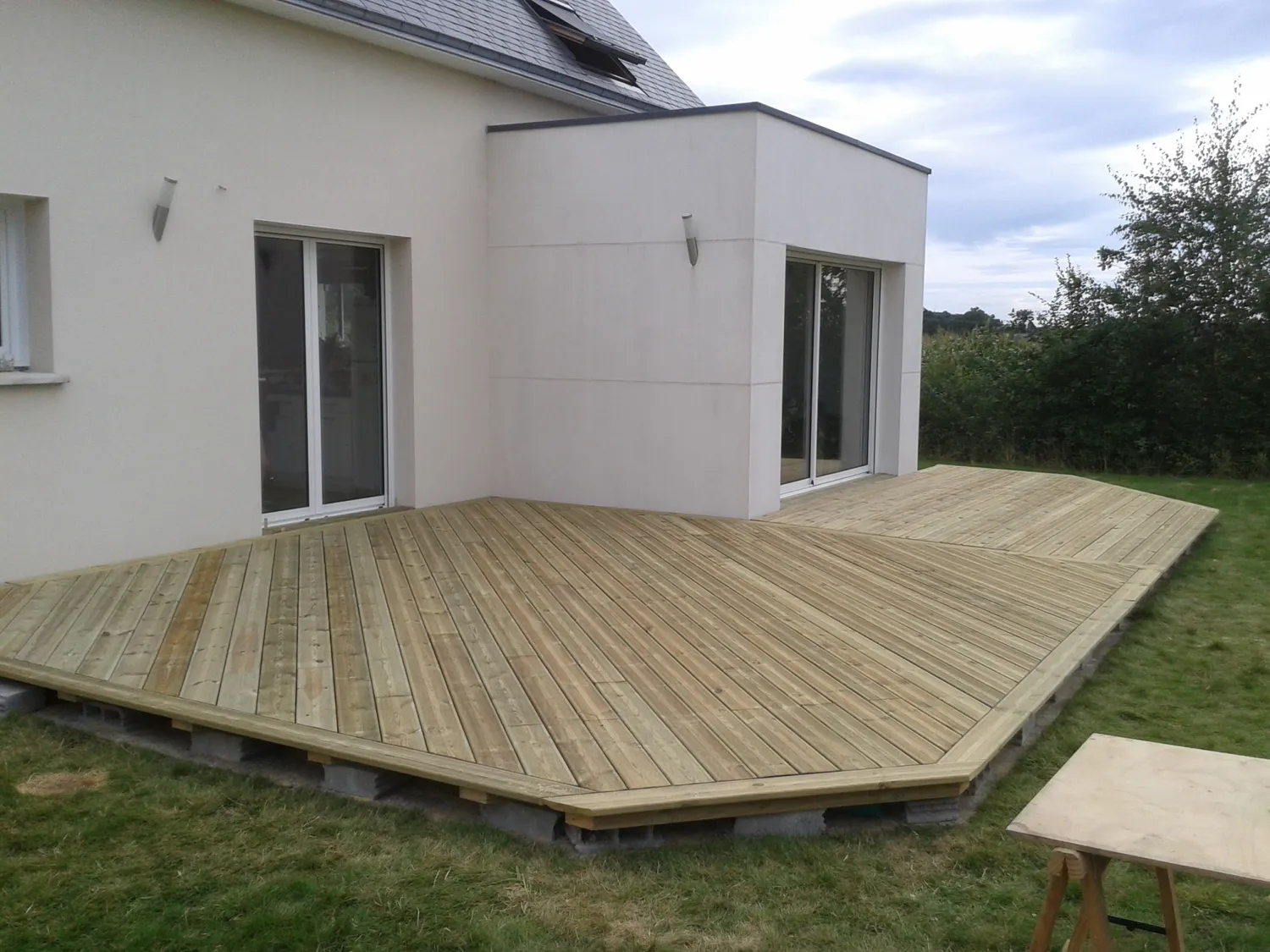 terrasse bois betton